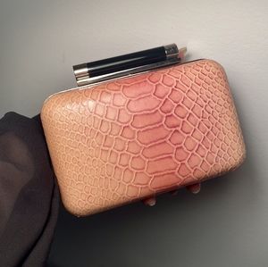 Embossed Leather Box Clutch By DVF